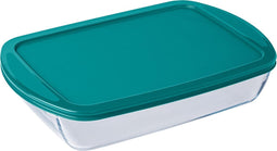 Pyrex - Cook & Store Schaal Rechthoek met Deksel 1,6 liter - Glas - Transparant