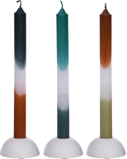 Pyromane - Dip Dye kaarsen - set van 3 stuks - kleuren : olijf, bruin, petrol