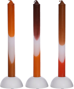 Pyromane - Dip Dye kaarsen - set van 3 stuks - orange, bruin