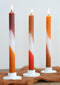 Pyromane - Dip Dye kaarsen - set van 3 stuks - orange, bruin