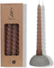 Pyromane - gedraaide kaars - set van 4 stuks - kleur : taupe