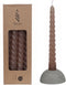 Pyromane - gedraaide kaars - set van 4 stuks - kleur : taupe