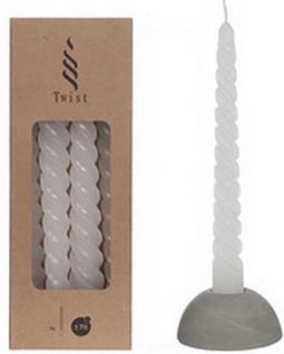 Pyromane - gedraaide kaarsen - set van 4 stuks - kleur : wit