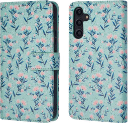 iMoshion Hoesje Geschikt voor Samsung Galaxy A14 (5G) / A14 (4G) Hoesje Met Pasjeshouder - iMoshion Design Bookcase smartphone - Blauw / Blue Flowers