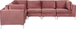 EVJA - Hoekbank - Roze - Rechterzijde - Fluweel