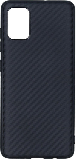 Hoesje Siliconen Geschikt voor Samsung Galaxy A51 - Carbon Softcase Backcover - Zwart