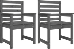 vidaXL - Tuinstoelen - 2 - st - 60x48x91 - cm - massief - grenenhout - grijs