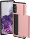 imoshion Hoesje Geschikt voor Samsung Galaxy S20 FE Hoesje - Ruimte voor 2 pasjes - imoshion Backcover met pasjeshouder - Rosé Goud