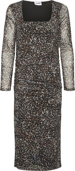 Noisy May NMISA - L/S MESH DRESS - Lange mouwen - Bruin