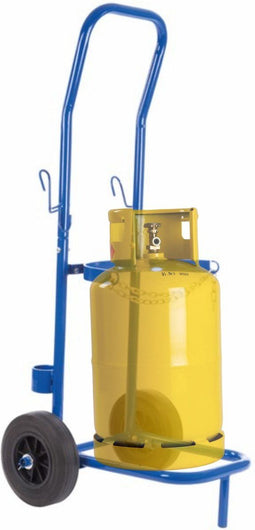 Toolland Gasflessentrolley - Gasflessenkar 100 kg draagvermogen - Roestvrij zink-ijzerlegering - Blauw