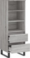 vidaXL - Hoge - kast - 40x36x110 - cm - bewerkt - hout - grijs - sonoma