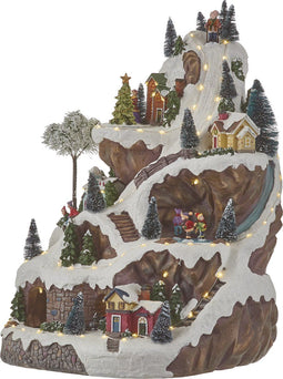 LuVille Kerstdorp Miniatuur Skipiste - L33 x B31 x H46 cm