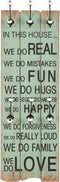 vidaXL - Wandkapstok - met - 6 - haken - HAPPY - LOVE - 120x40 - cm