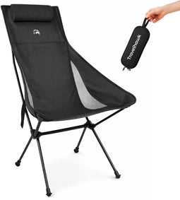 Travelhawk Campingstoel - Vouwstoel - Ergonomisch ontwerp - Zwart