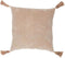 J-Line kussen Kwast - katoen - beige/wit - 2 stuks