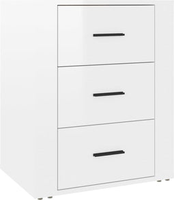 vidaXL - Nachtkastje - 50x36x60 - cm - bewerkt - hout - hoogglans - wit