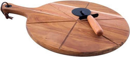 Point-Virgule pizzames - met serveerplank - acaciahout