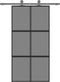 vidaXL - Schuifdeur - 102,5x205 - cm - gehard - glas - en - aluminium - zwart