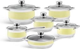 Edënbërg Prestige Line - RVS Luxe Pannenset 12 delig - Voorzien Van 9-Laags Bodem
