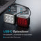Inlustro Fietslamp Set - Voorlicht / Achterlicht - LED USB-C Oplaadbaar - IPX4 Waterdicht - Aluminium - Rood / Wit