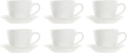 Set van koffiekopjes DKD Home Decor Wit Keramiek (150 ml)