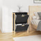 vidaXL - Schoenenkast - 57,5x33x80 - cm - bewerkt - hout - zwart
