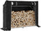 vidaXL - Haardhoutrek - met - regenhoes - 151x40,5x110,5 - cm - staal