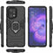 Lunso - Geschikt voor Oppo Find X5 Pro - Armor backcover hoes met ringhouder - Zwart