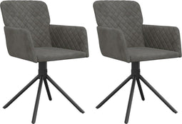 vidaXL - Eetkamerstoelen - draaibaar - 2 - st - fluweel - donkergrijs