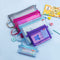 Lefancy Mesh Reistas met Rits Nylon Extra Lichtgewicht voor Office Travel Pack van 3 Assortiment A4 & A5 & A6 Grijs