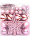 vidaXL - 65-delige - Kerstballenset - roze/rood/wit