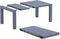 siesta vegas uitschuifbare tuintafel - 100 / 140 - donkergrijs
