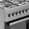 Wiggo WO-E606A(XX) - Vrijstaand gasfornuis - 60 cm - 4 kookzones - 66L oven - Roestvrijstaal - Energieklasse A