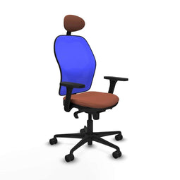 Piqueras y Crespo 3D036N1 - Bureaustoel - Verstelbare hoogte met hoofdsteun - Blauw Bruin