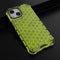 Lunso - Honinggraat Armor Backcover hoes - Geschikt voor iPhone 13 Mini - Fluor Geel