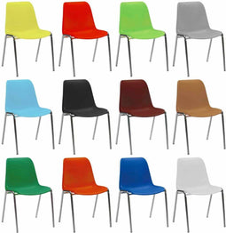 Kantinestoelen Rome kunststof stapelbaar bruin koppelbaar
