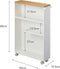 Yamazaki Tower - Badkamer Trolley - Houten bovenblad - Wit