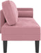 vidaXL - Chaise - longue - met - kussens - fluweel - roze