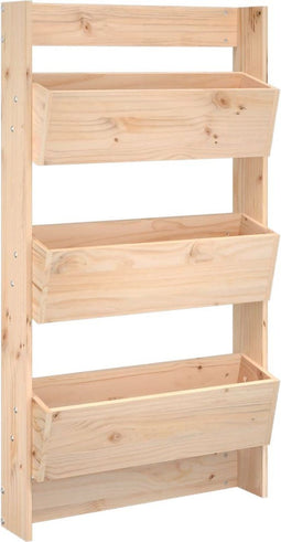 vidaXL - Plantenbak - wandmontage - 3-laags - 60x18,5x110 - cm - grenenhout