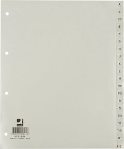 Q-CONNECT alfabetische tabbladen, A4, PP, 20 tabs, grijs