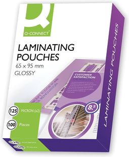 Q-CONNECT lamineeretui 2x 125 micron 65x95mm 100 stuks