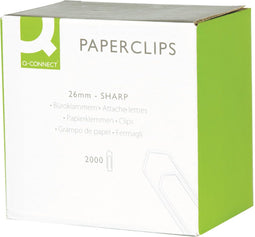 Q-CONNECT: PAPIERKLEMMEN 26MM, DOOS VAN 2000 STUKS