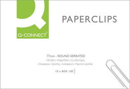 Q-CONNECT papierklemmen, 77 mm, doos van 100 stuks