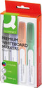 Q-CONNECT Premium whiteboard marker, ronde punt, set van 4 stuks in geassorteerde kleuren