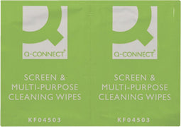 Q-CONNECT reinigingsdoekjes, multifunctioneel gebruik, doos van 100 zakjes