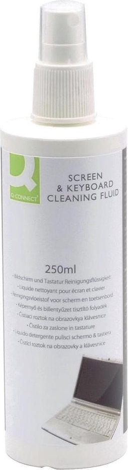 Q-CONNECT reinigingsspray voor scherm en toetsenbord, spuitbus van 250 ml