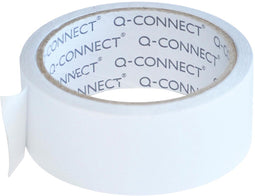 Q-CONNECT tissuetape, dubbelzijdig, 38 mm x 10 m, 90 micron, transparant 8 stuks