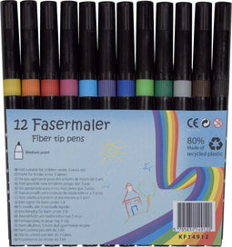 Q-Connect viltstift, geassorteerde kleuren, pak van 12 stuks