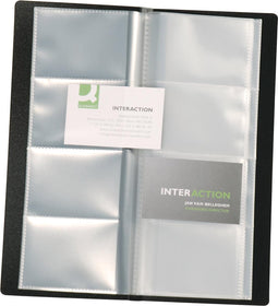 Q-CONNECT visitekaartenmap 11 x 26 cm voor 160 kaarten zwart