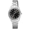 Q&Q QC07J205Y - Horloge - Analoog - Dames - Vrouwen - Stalen band - Rond - Metaal - Cijfers - Zilverkleurig - Zwart - Sprankelend - 3 ATM
